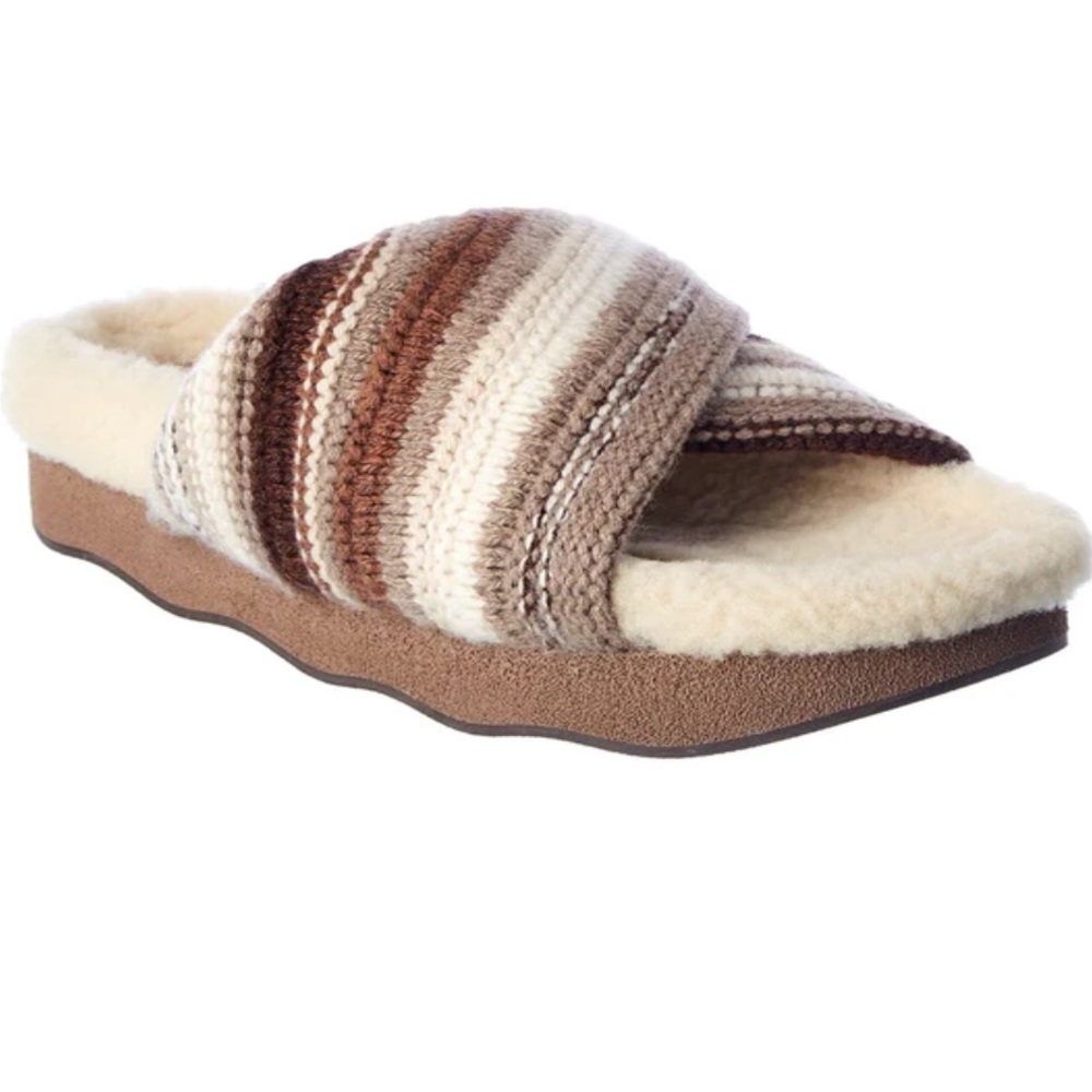 Chloe WAVY SLIDE shearling and wool sweater slide size 40 - ,  NWOT